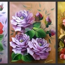 Схема вышивки «триптих " Яркие розы"»