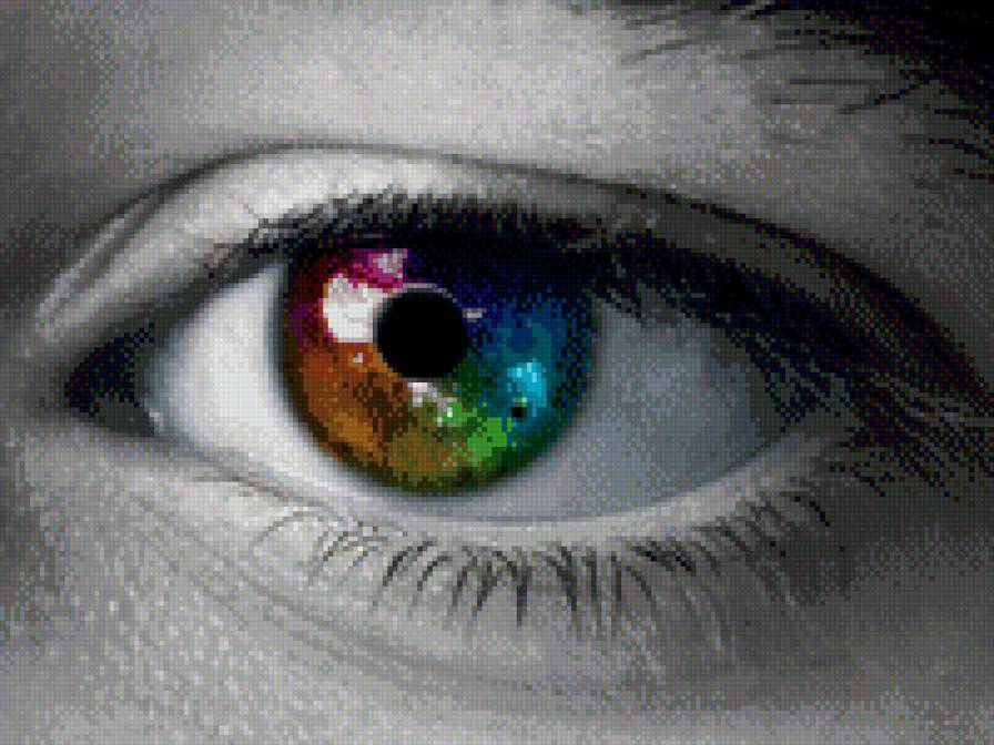 Глаз - серый цвет, радуга, глаз - предпросмотр