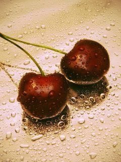 вишня - капли, сладко, ягоды, вишня - оригинал