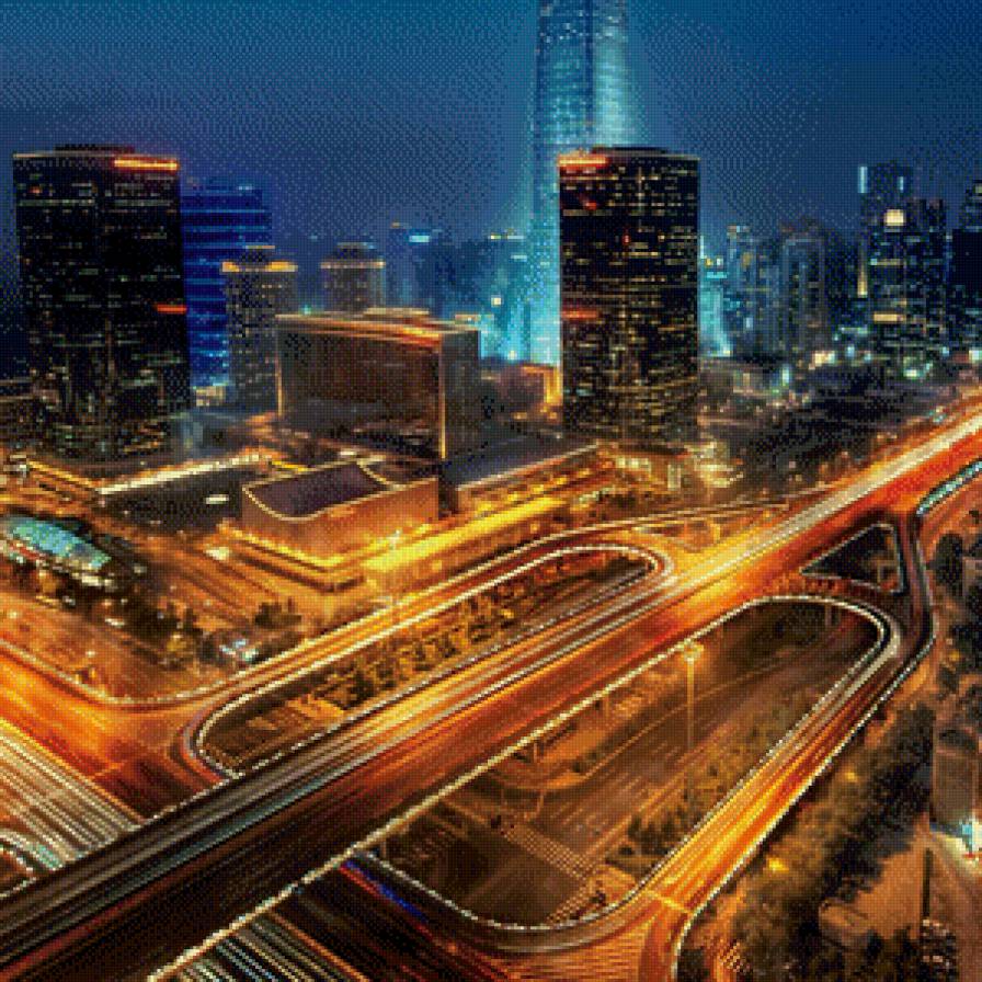 №613099 - мегаполис, огни, дорога, город - предпросмотр