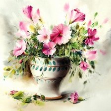 Оригинал схемы вышивки «ваза с цветами» (№613161)