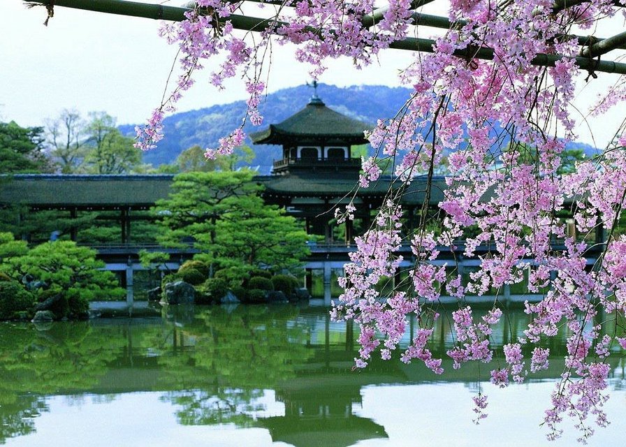 японские мотивы - природа япония пагода - оригинал