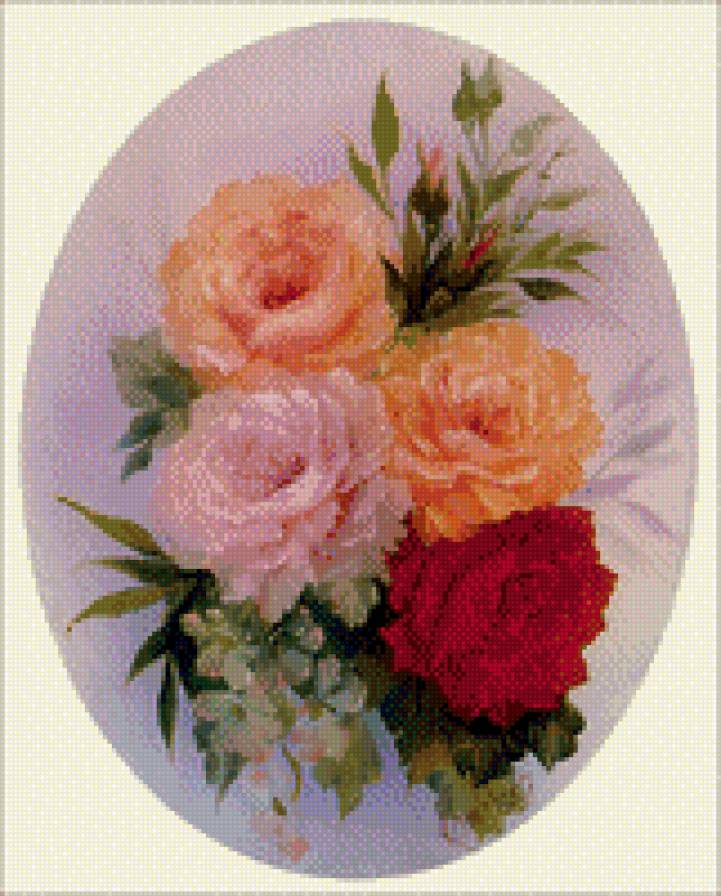 Букет в овале - букет, цветы - предпросмотр