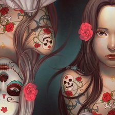 Схема вышивки «Dio de los muertos»