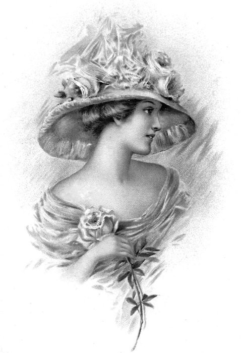 дама в шляпе - женщины - оригинал