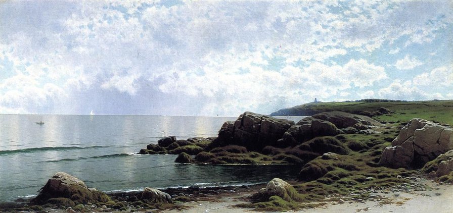 берег - пейзаж, alfred thompson bricher, морской пейзаж, море, берег - оригинал