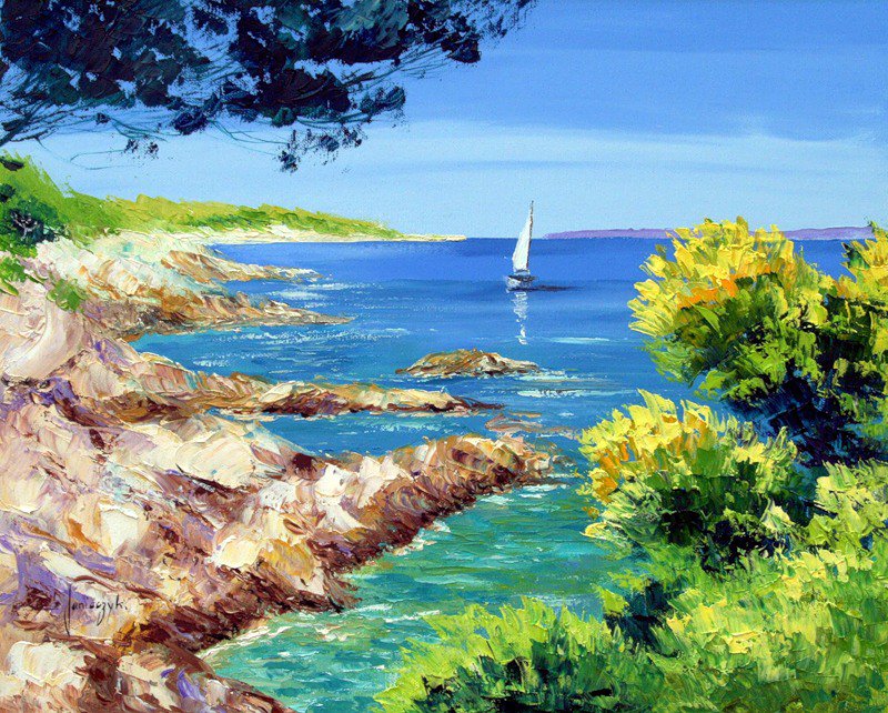 утро на берегу - море, пейзаж - оригинал