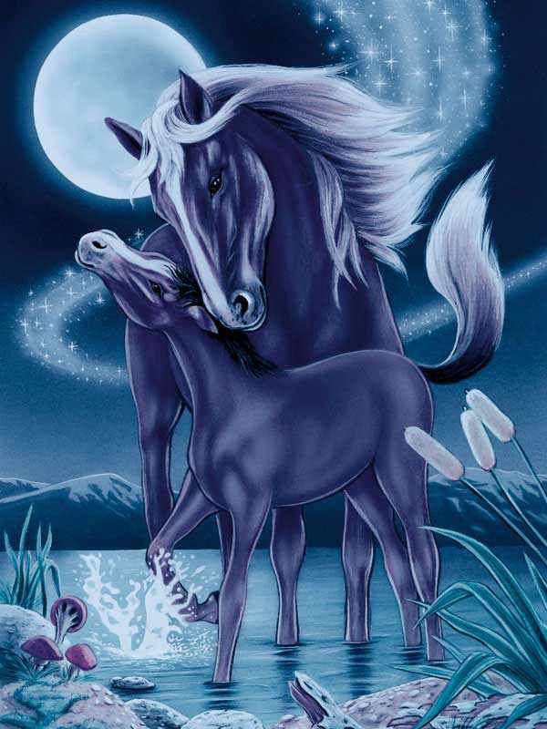 мать и детя - лошади, животные - оригинал