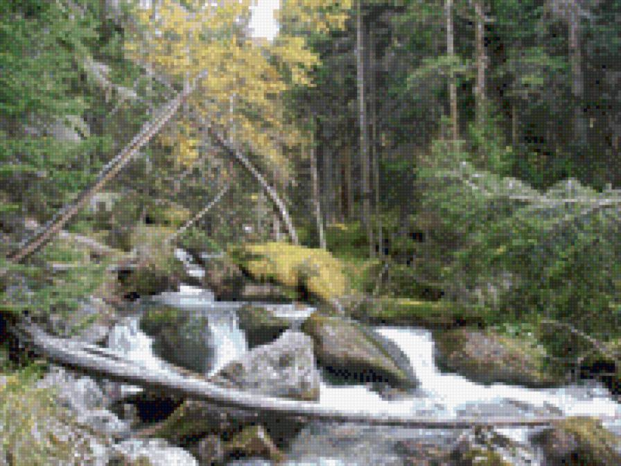 горная река Теберда - пейзаж - предпросмотр