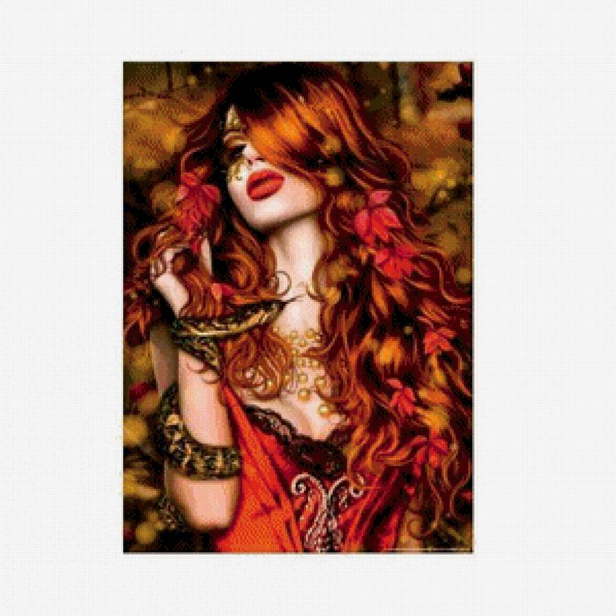 Лесная нимфа - фэнтези, девушка, змея - предпросмотр