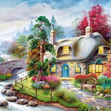 Схема вышивки «домик»