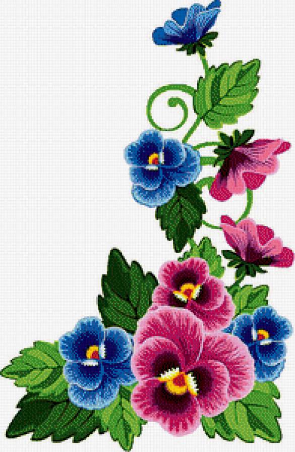 Анютки - цветы, подушка, уголок, салфетка, анютины глазки - предпросмотр