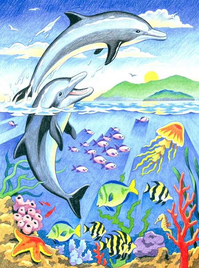 Дельфины - море, дельфины - оригинал