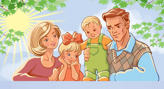 счастливая семья - дети, семья - оригинал