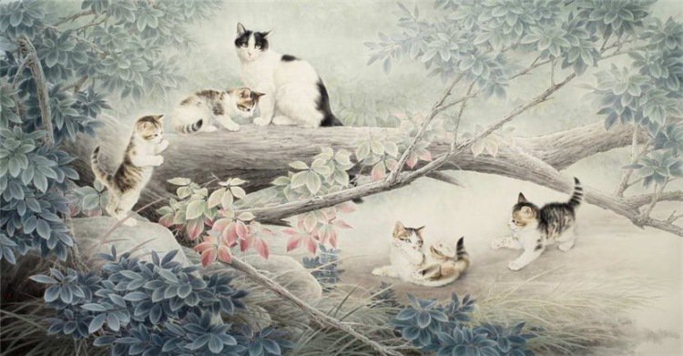 кошачье семейство - кошки - оригинал