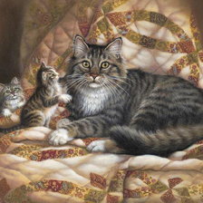 Схема вышивки «мама кошка»