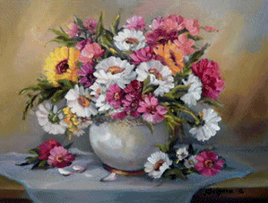 Букет цветов в вазе - предпросмотр