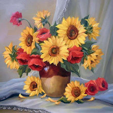 Букет с подсолнухами