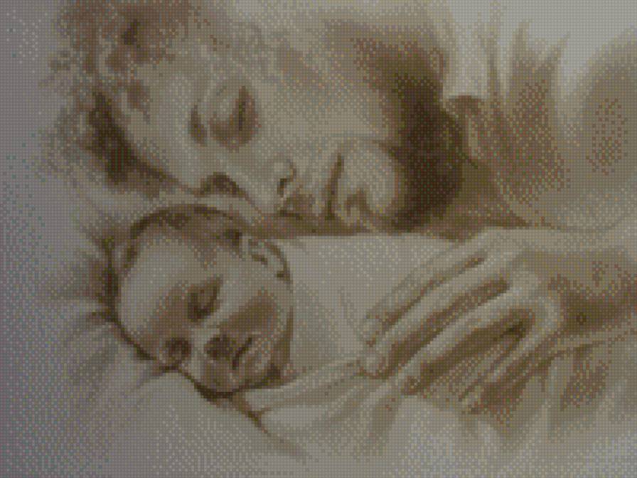 PADRE CON HIJO - bebe sepia - предпросмотр