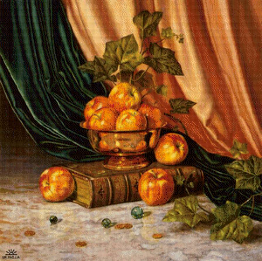 Яблочки - натюрморт, яблоки - предпросмотр