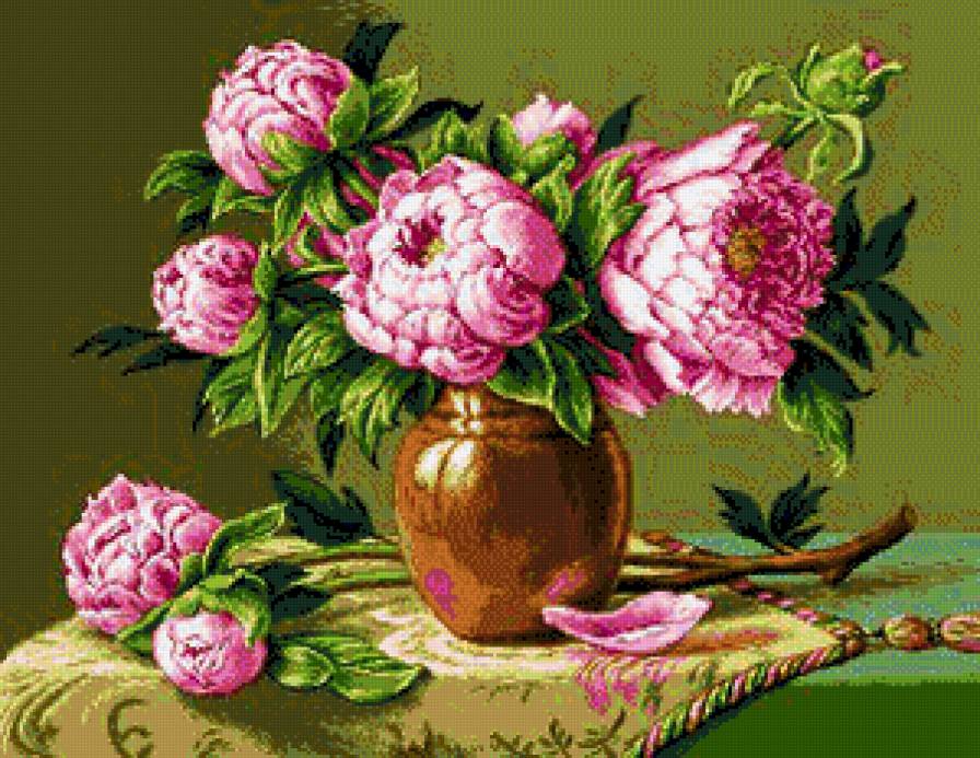 пионы - картина цветы - предпросмотр