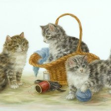 Схема вышивки «игривые котята»