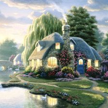 Схема вышивки «уютный домик»