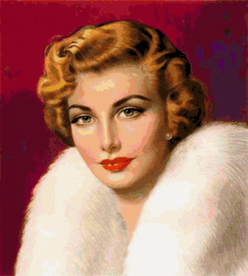 ретро портрет - портрет, девушка, ретро, красавица - предпросмотр