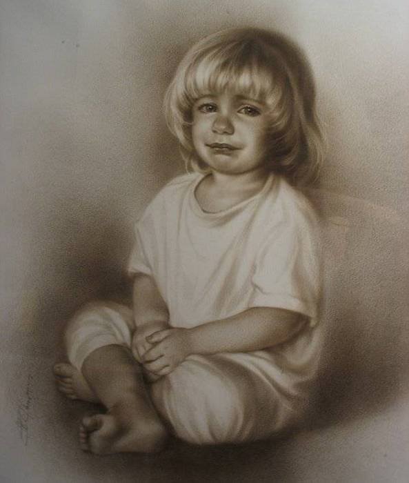 NINO LLORANDO - nino bebe sepia - оригинал