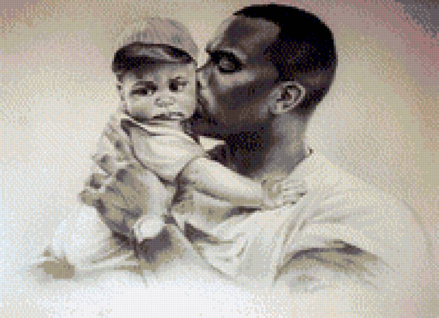 PADRE CON BEBE - padre bebe sepia - предпросмотр