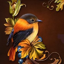 Схема вышивки «птичка»