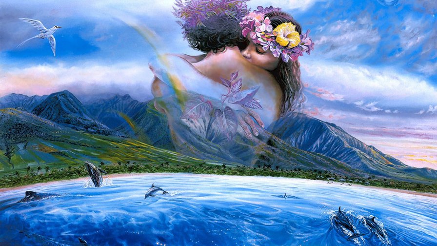 Природа - фэнтези - природа, фэнтези, объятие - оригинал