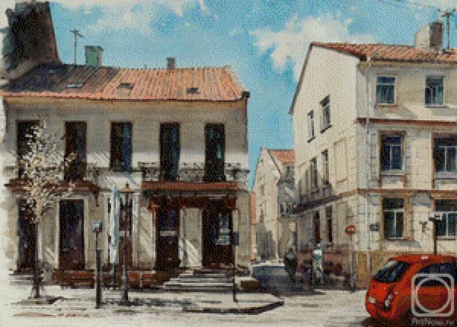 Клайпеда 2 - старый город, акварель, город - предпросмотр