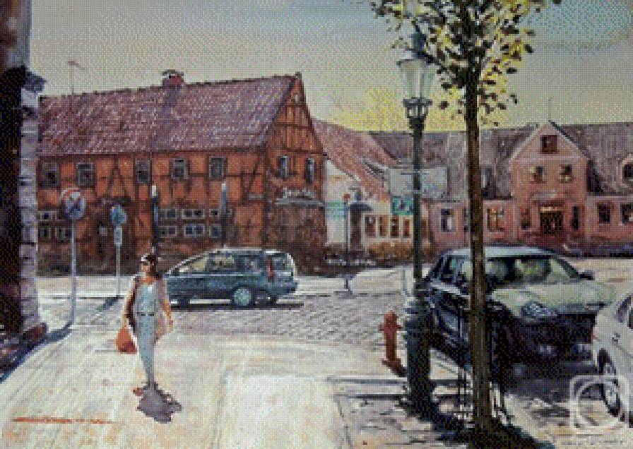 Клайпеда 3 - акварель, старый город, город - предпросмотр