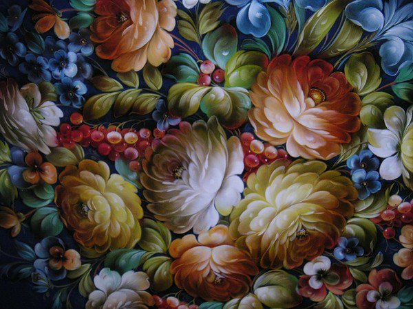 Роспись - розы, цветы - оригинал