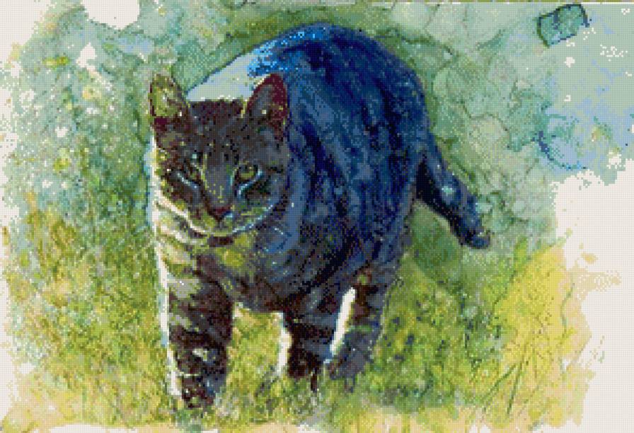 акварельный кот - предпросмотр