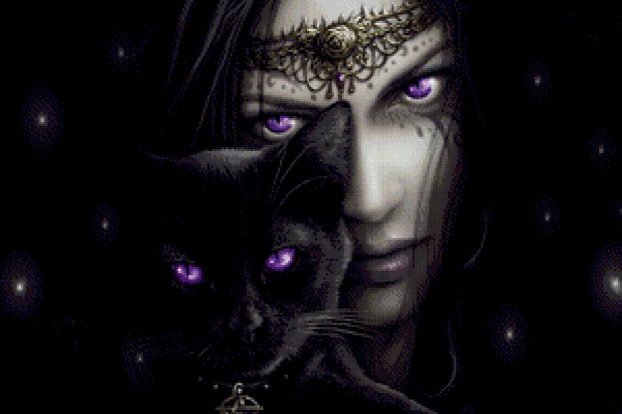 Взгляд - взгляд, женщина, кошка - предпросмотр