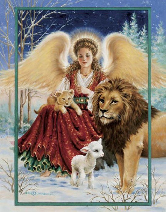 львиный ангел - животные, ангелы - оригинал