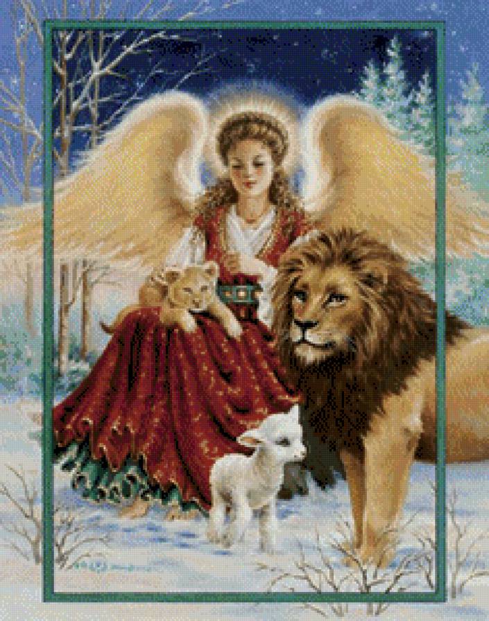 львиный ангел - ангелы, животные - предпросмотр