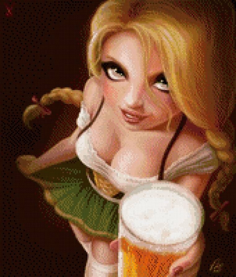 №616859 - женщина, девушка, пиво, веснушки - предпросмотр