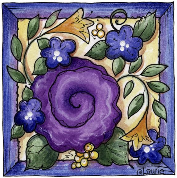 картинка на кухню - цветы, рамка, листья - оригинал