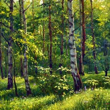 Схема вышивки «березовый лес»