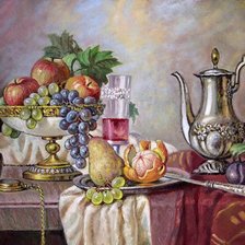 Схема вышивки «натюрморт с виноградом»