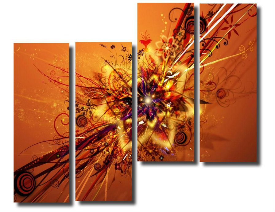 Абстракция "Цветок" - триптих - оригинал