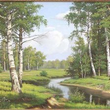 Схема вышивки «березовый лес»