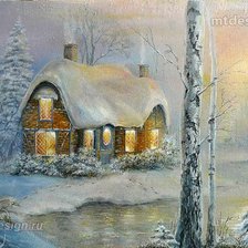 Схема вышивки «зимний пейзаж»