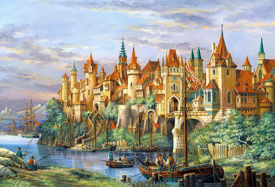 Замок - замок, пейзаж - оригинал