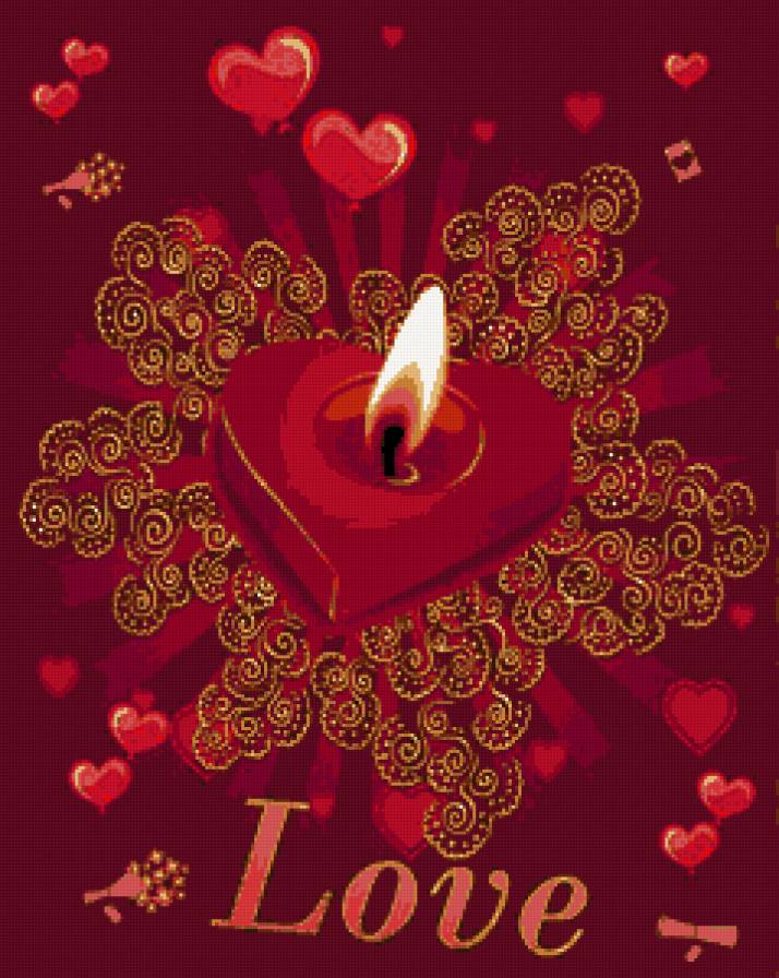 любовь,любовь,любовь - сердце, любовь, свеча - предпросмотр