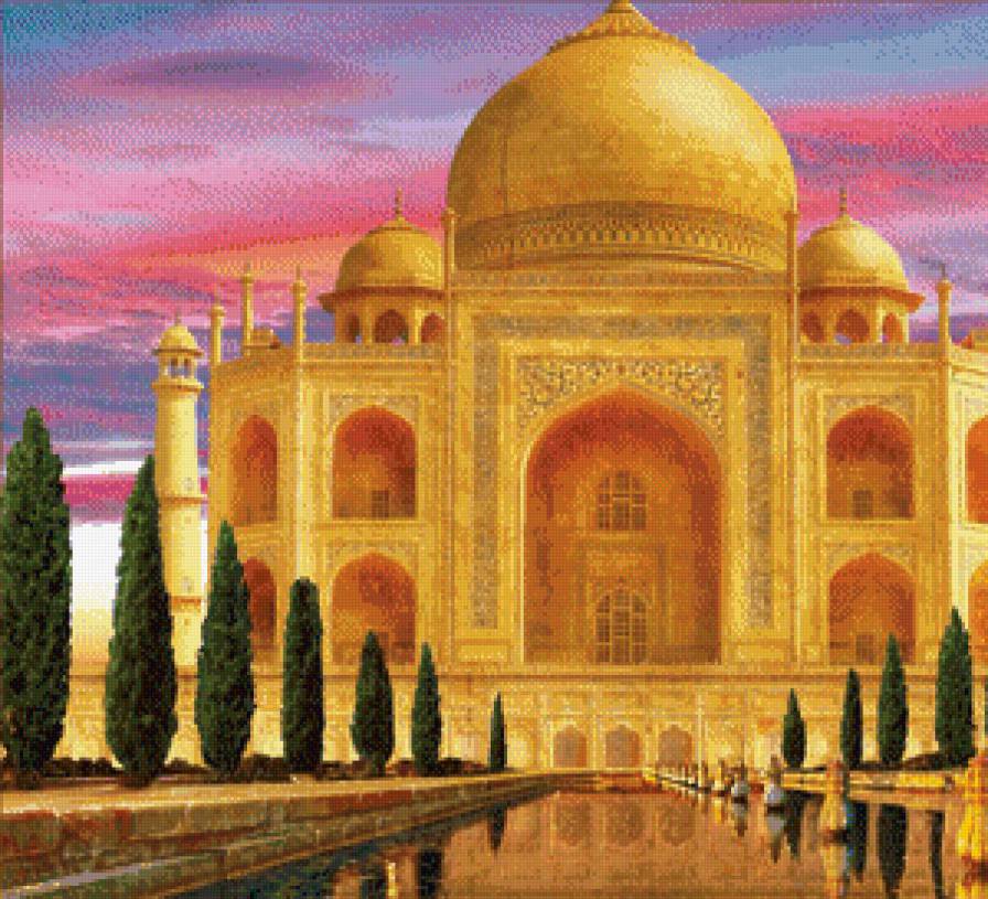 Тадж Махал - 2 ч (триптих) - картина, красота, триптих, архитектура - предпросмотр