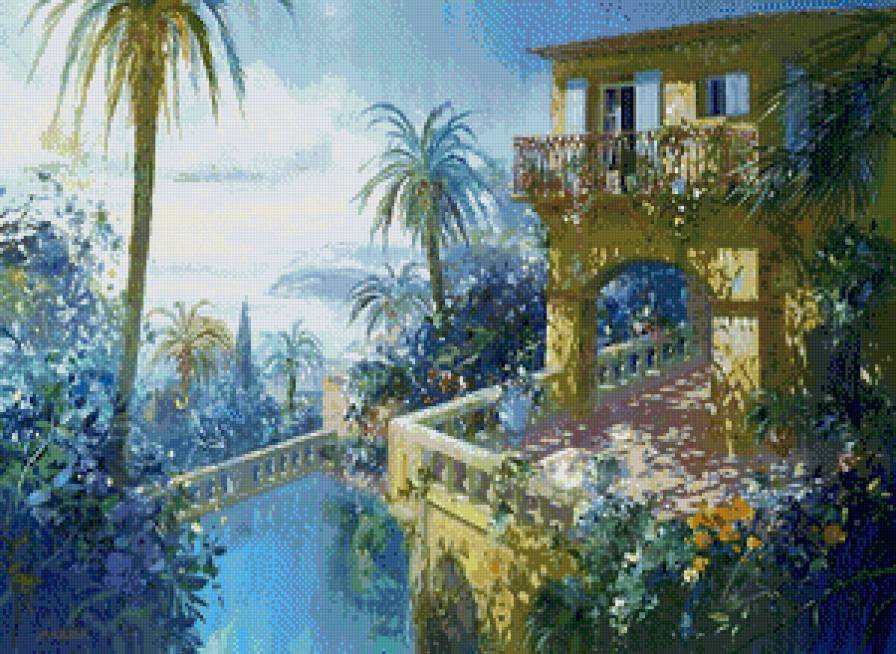 у моря - отдых, море, пальмы, дом - предпросмотр